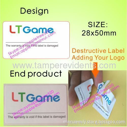 Custom Matt White Destructible Vinyl Labels,the Warranty Is Void If This Label Is Damaged Or Removed,destructive Stickers